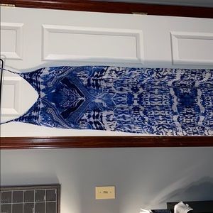 Express Blue and White Maxi Dress